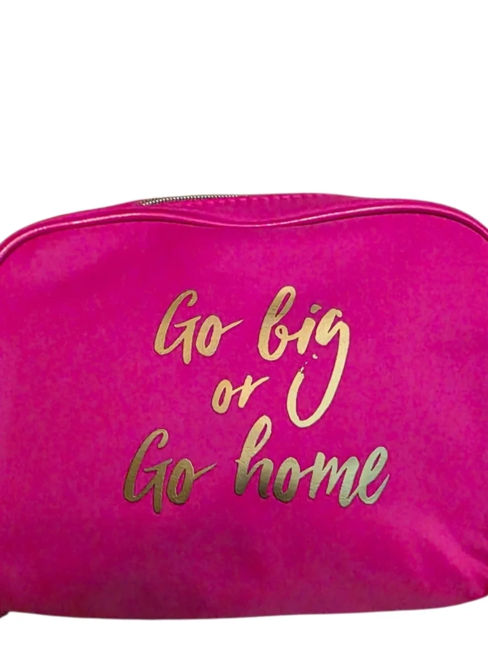 Lancôme Hot Pink Cosmetic Pouch with Gold Plate